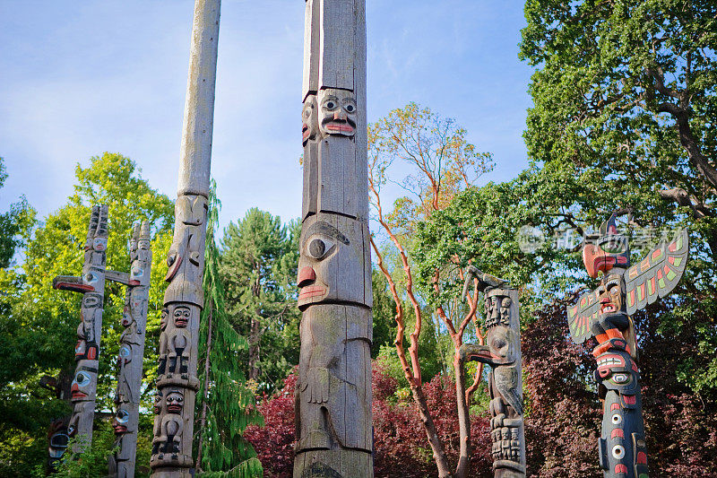 Group of Totem Poles